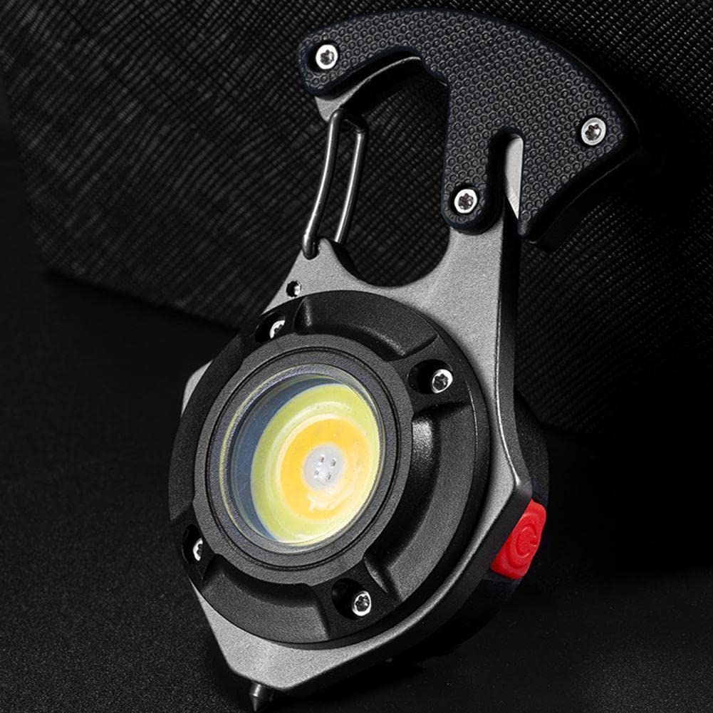 USB Rechargeable Long Range Keychain Emergency Torch Light with Lighter