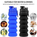 Silicone Folding Collapsible Water Bottle Silicon Portable Leak Proof Collapsible Water Bottle Expandable & Foldable Light Weight Water Bottle 500ml