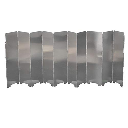 Folding Stove Windscreen - 10 Panels Wind Shield Aluminium Alloy Windshield Camp Stove Wind Screen for Stove in Camping, Hiking, Backpacking, Picnicking