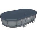 Bestway Power Steel 16' x 10' x 42" Oval Frame Swimming Pool Set with Filter, Ladder and Cover