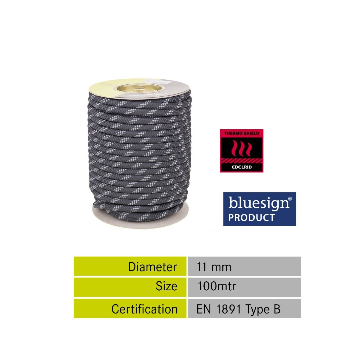 Edelrid Performance Static 11 mm 100 Mtr - Night