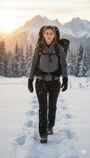 JAG Mt. Kailash Series Trekking & Hiking Pants | Snow Proof | Fleece Inside | Unisex Design | Bonded Fleeced Fabric | Snow Trekking Pants | Triple Layered Fabric | Jet Black - Limited Edition