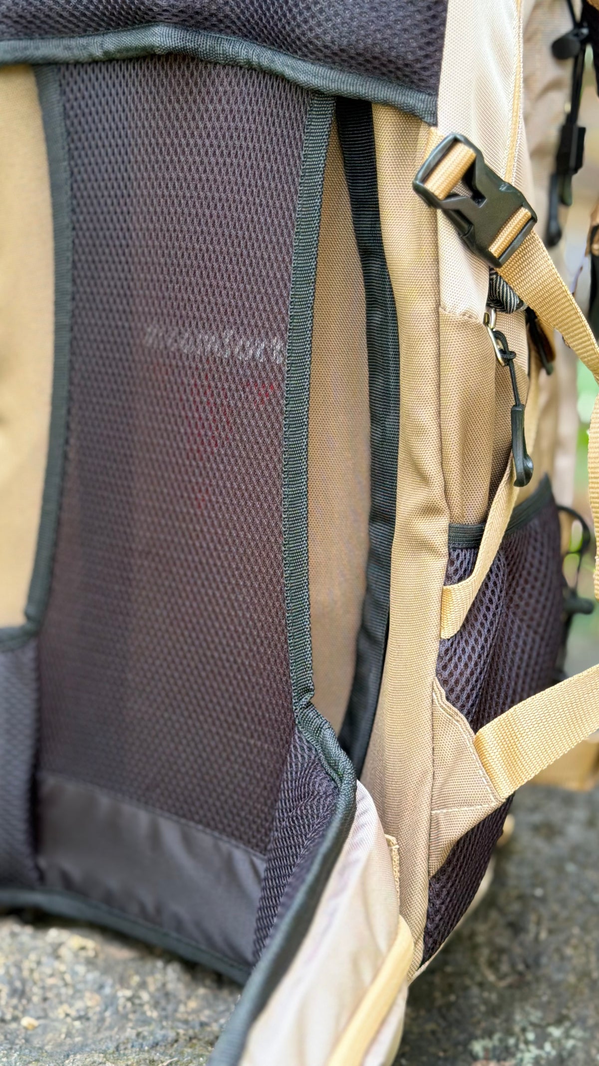 JAG Aranya 45L Alpine Backpack | Limited Edition | Air Flow Back Support | Twin Aluminium Rods + Mesh | Desert Fawn