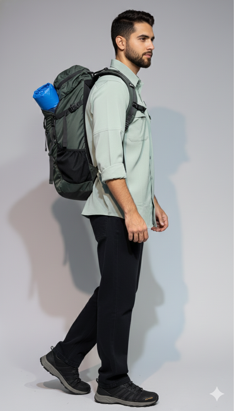 JAG Air - Wave Pro Travel Shirt | Hiking Shirt | Safari Shirt | Fully Stretchable | Full Sleeves Shirt | 2 Pocket Design | Steel Grey