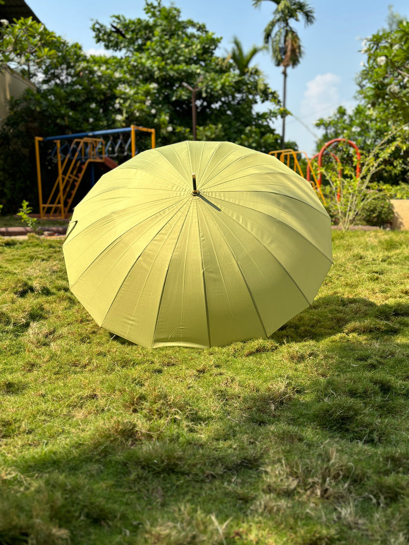 Jainsons Watermark Colour Changing Umbrella | Long Umbrella | J Handle | Light Green