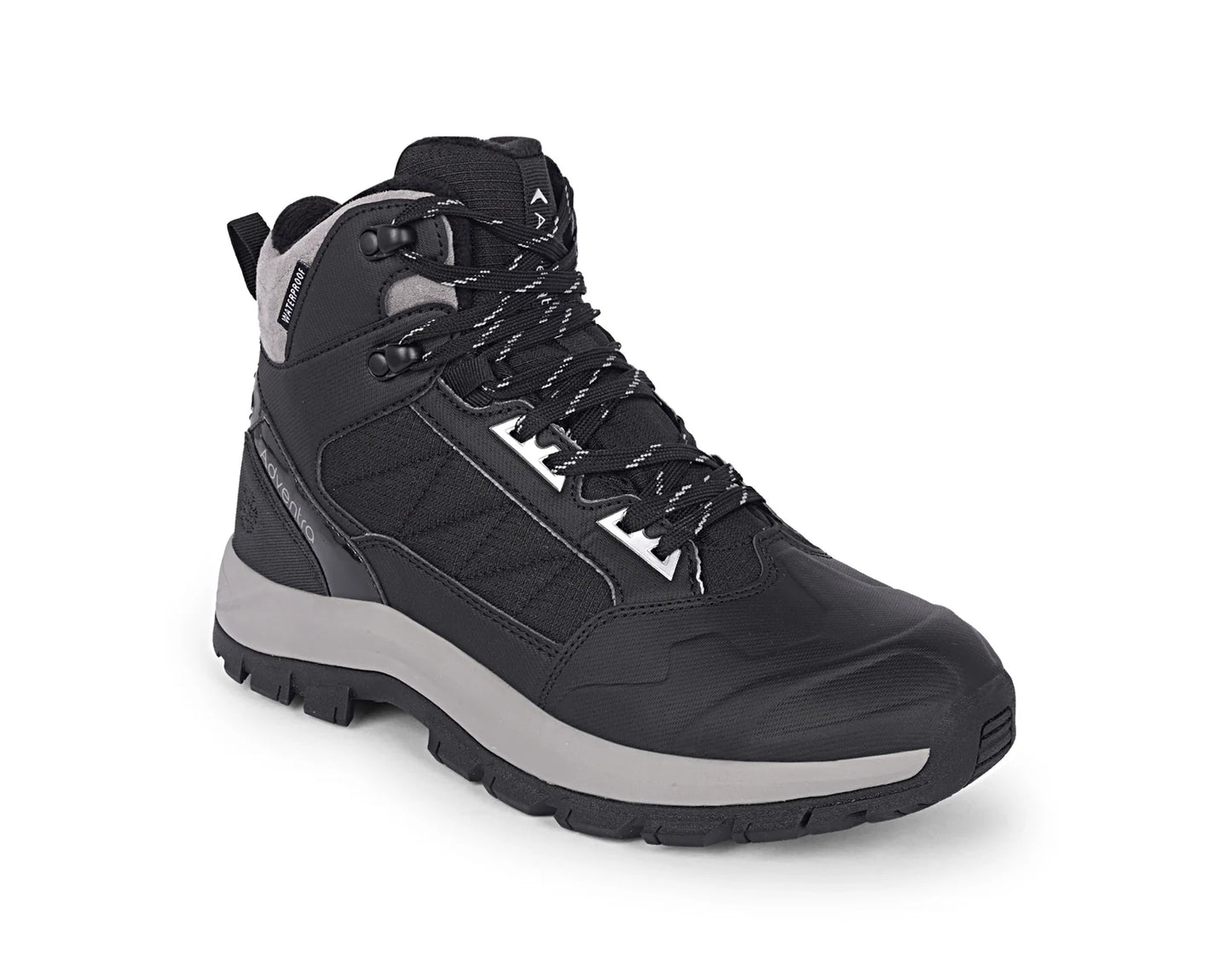 Adventra Men Waterproof Mid-Top Hiking Shoes with 3M Insulation (WH1104) Black
