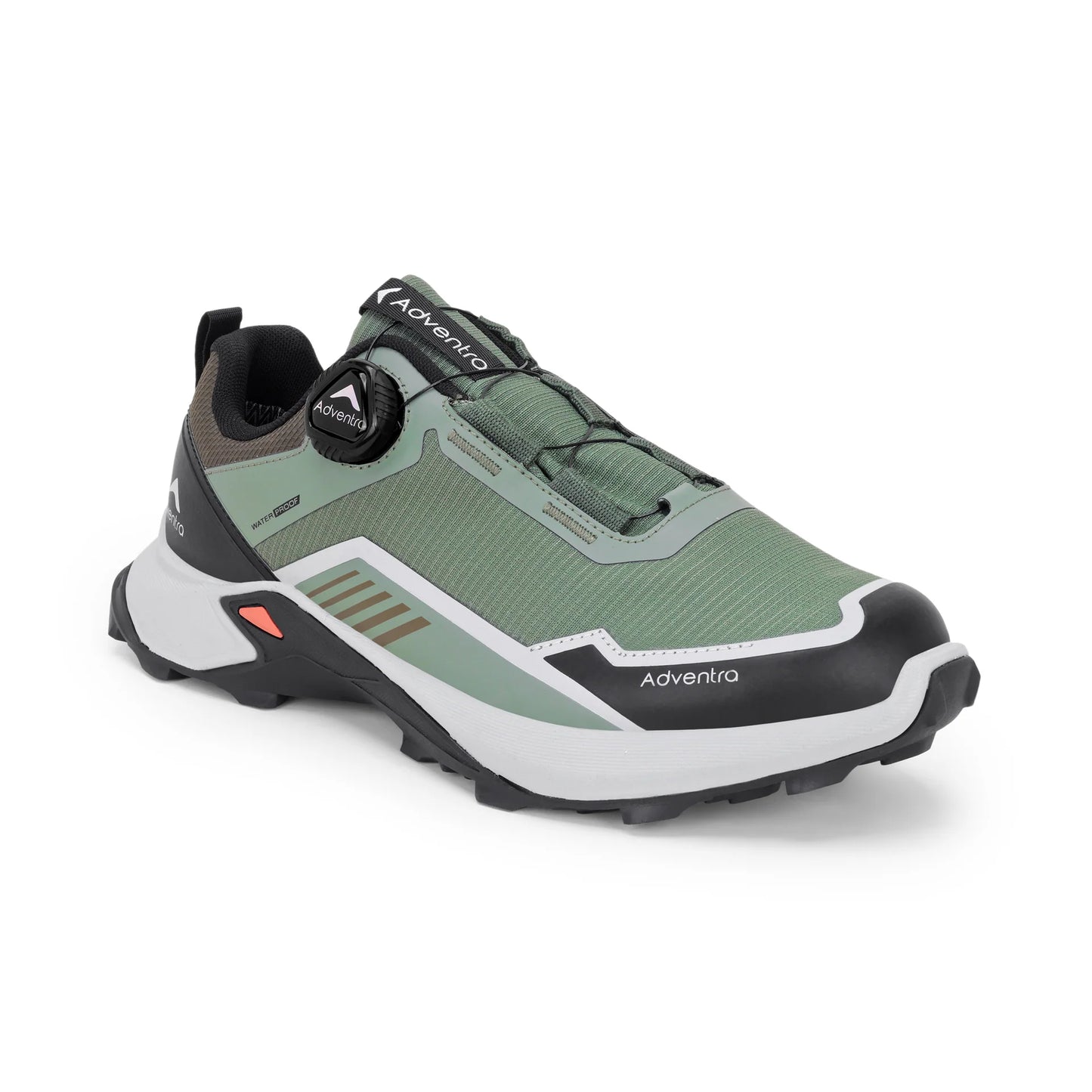 Adventra Men Waterproof Low-Top Hiking Shoes with Auto-Lacing (ET1102) Olive Green