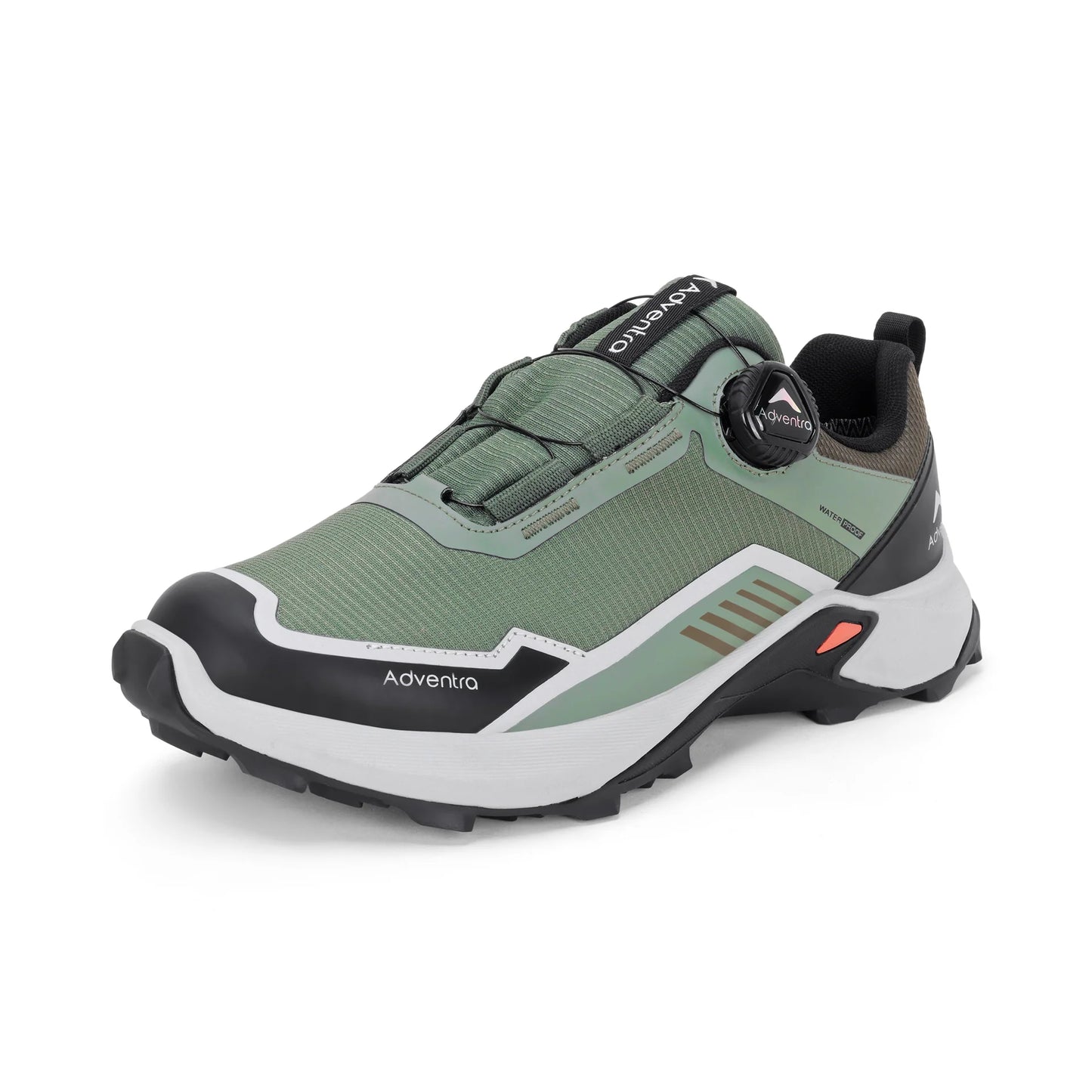 Adventra Men Waterproof Low-Top Hiking Shoes with Auto-Lacing (ET1102) Olive Green