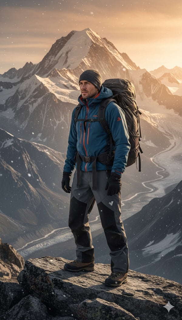 JAG Mt. Kailash Series Trekking & Hiking Pants | Snow Proof | Fleece Inside | Unisex Design | Bonded Fleeced Fabric | Snow Trekking Pants | Triple Layered Fabric | Grey Black