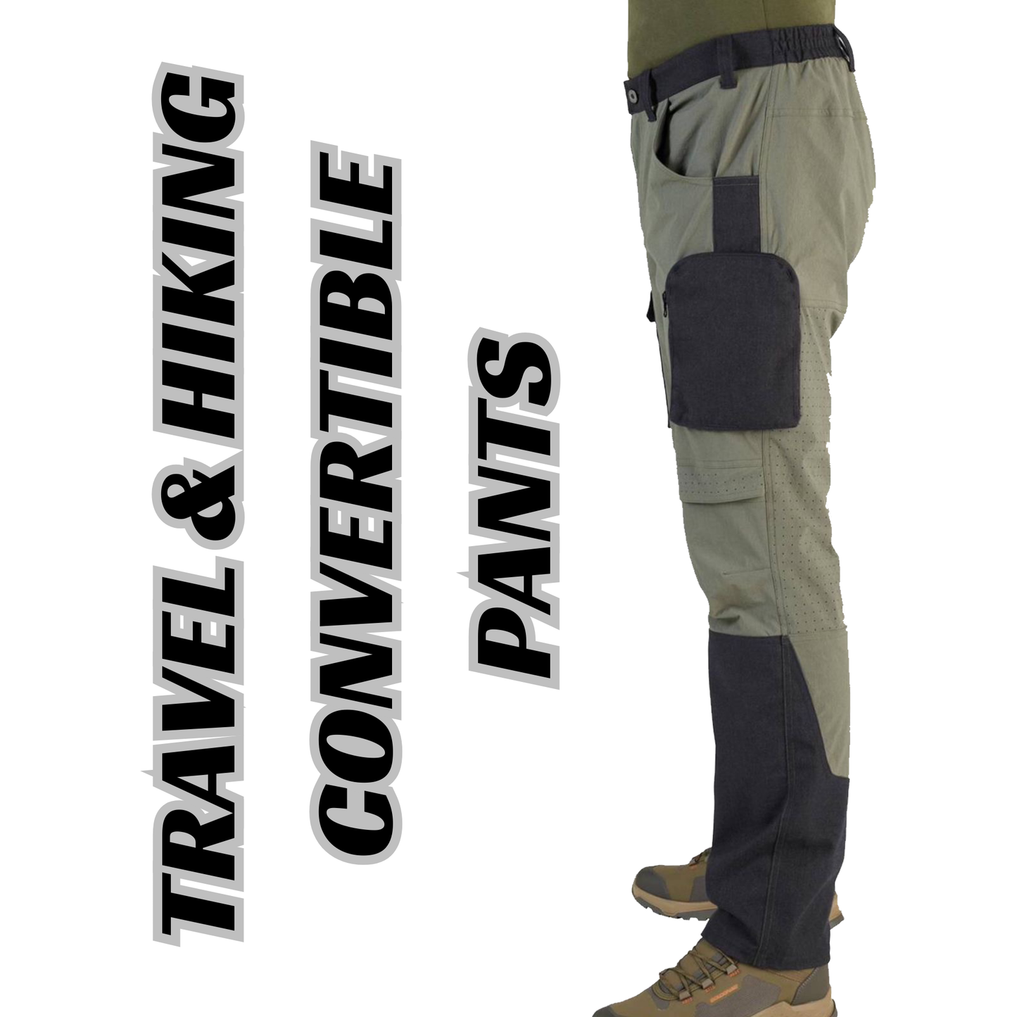 JAG Aerofit Convertible Travel & Hiking Pants | 5 Pocket Design | Stretchable Fabric | Olive