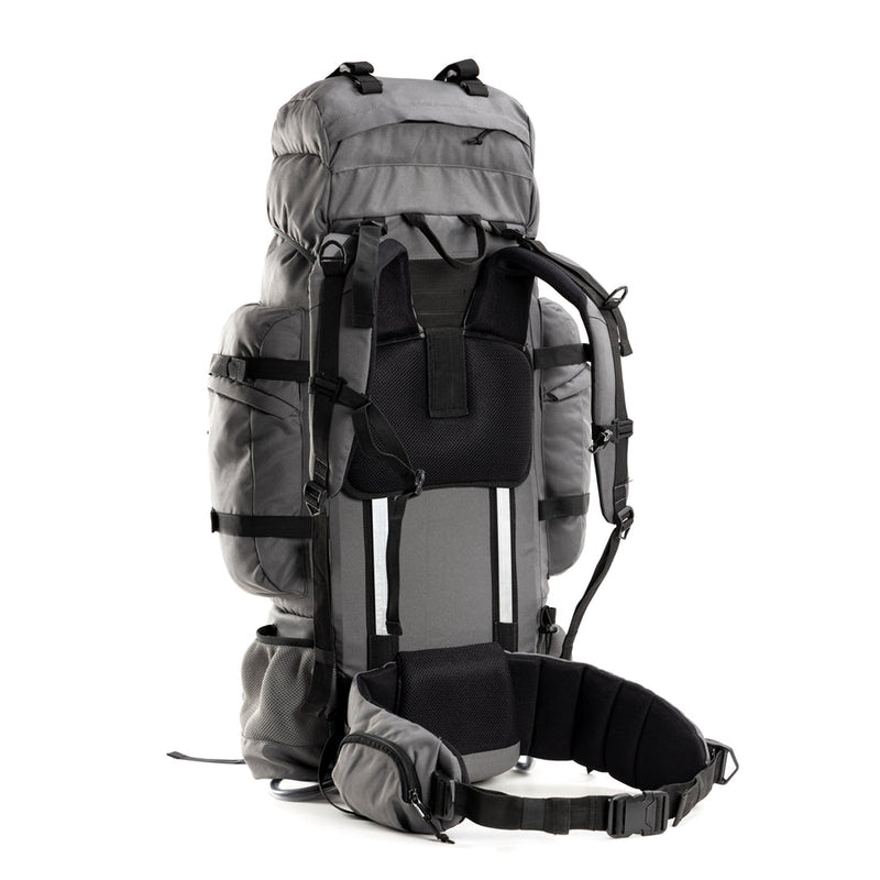 Colonel Pro Metal Frame Rucksack | Front Opening | Detachable Bag | Rain Cover | 105 Litres, Grey