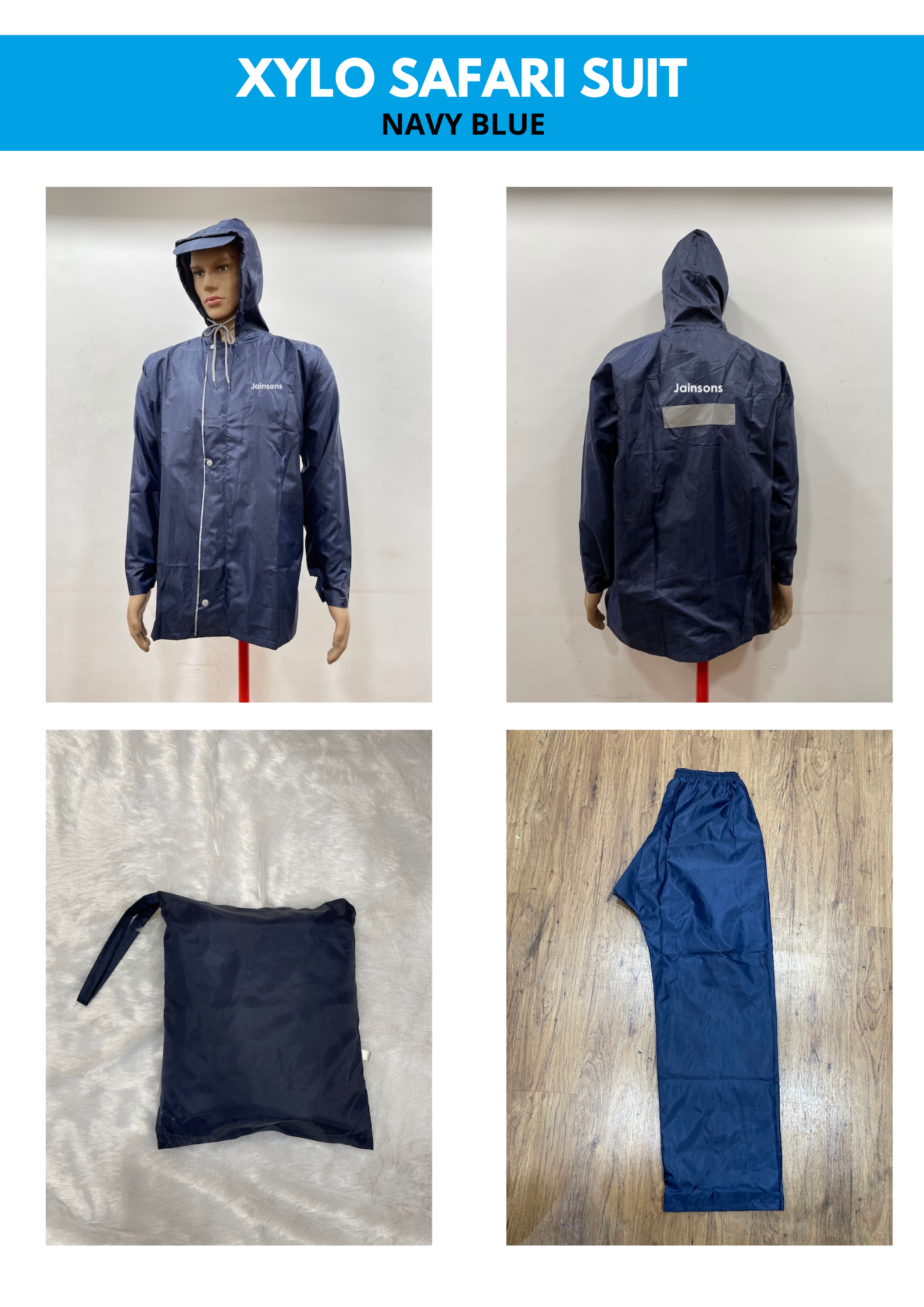 XYLO Safari | Jacket with pant | Double Aster | Polyester Shell with PVC Lining