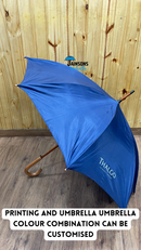 Jainsons Wooden Pyno Umbrella | Wooden Umbrella for Corporate Gifting | J Handle Umbrella