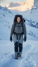 JAG Mt. Kailash Series Trekking & Hiking Pants | Snow Proof | Fleece Inside | Unisex Design | Bonded Fleeced Fabric | Snow Trekking Pants | Triple Layered Fabric | Grey Black