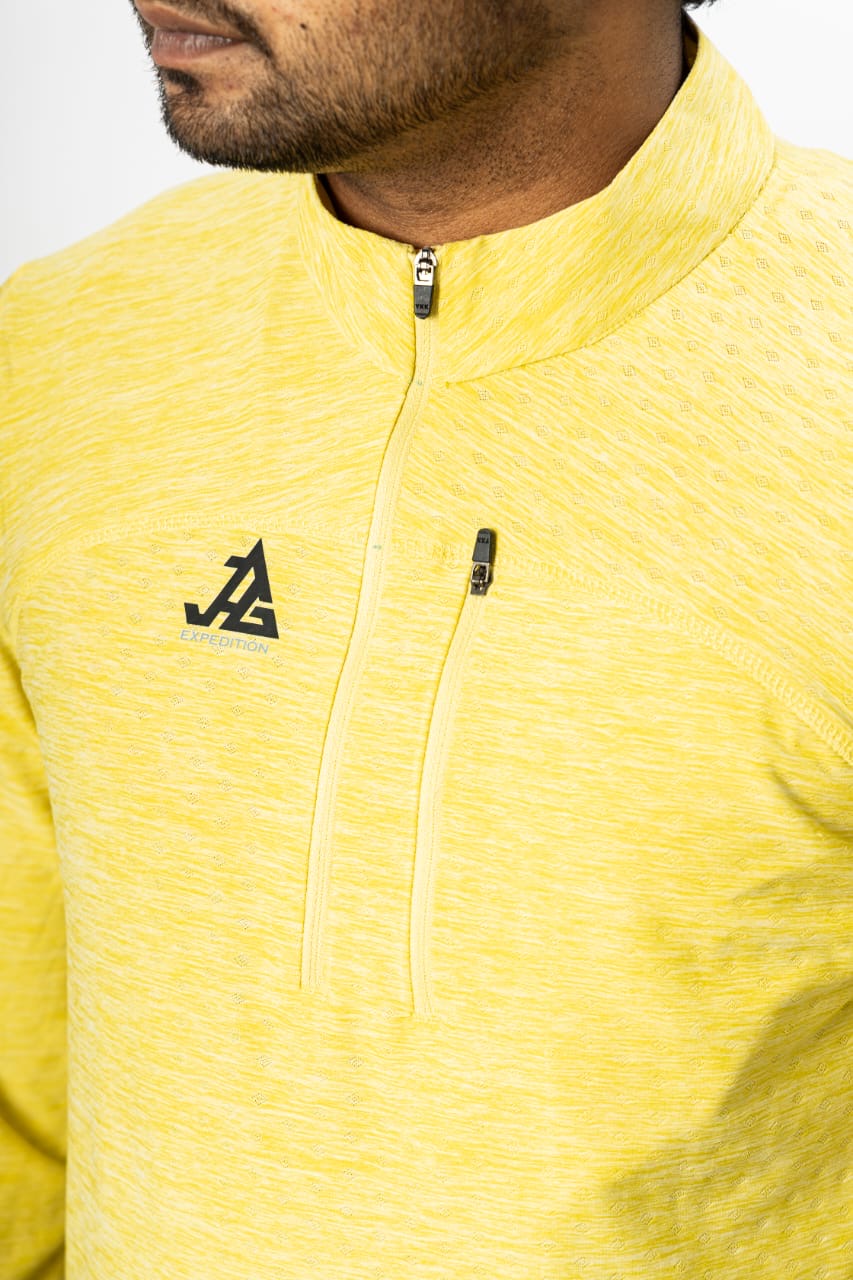 JAG Summit Seeker Series Full Sleeves Tshirt | UPF 50+ Protection | Hiking Tshirt | Trekking Tshirt | Sunlight Yellow
