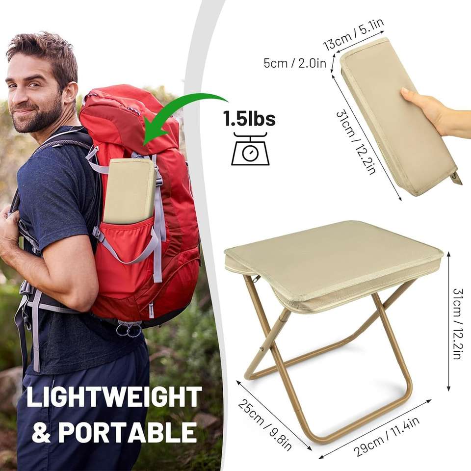 JAG|Folding Stool – Mini Outdoor Camping Chair | Portable Lightweight Foldable Stool with Carry Bag | Durable Slacker Seat for Fishing, Hunting, Travel, Hiking & Picnics
