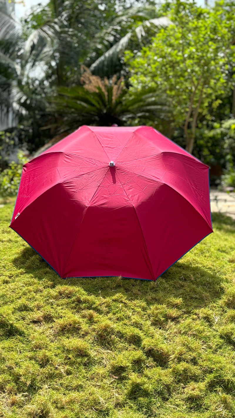 Jainsons Rain Splash 2 Fold Umbrella | Nylon Fabric | Red