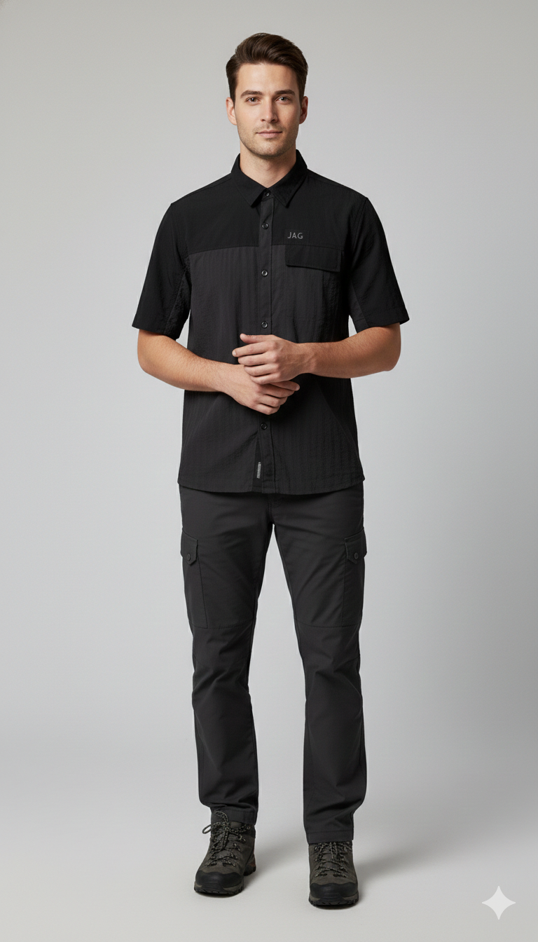 JAG Summit Seeker Hiking, Trekking & Travel Shirt | Ultra Light Parachute Fabric | Half Sleeves | Quick Dry | Mountains