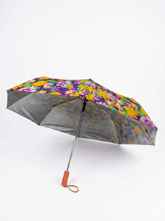 Jainsons Bloom X4 Umbrella | 2 Fold Umbrella | Silver Print | Flora 4