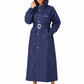 Jainsons Premium Women's Long Raincoat | Navy Blue | Waterproof Hooded Rainwear with Belt & Carry Pouch