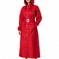 Jainsons Premium Women's Long Raincoat | Red | Waterproof Hooded Rainwear with Belt & Carry Pouch