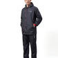 Jainsons Premium Men's Raincoat Set | Black & Red | Waterproof Hooded Rain Suit with Jacket, Pants & Carry Pouch