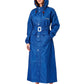 Jainsons Premium Women's Long Raincoat | Blue | Waterproof Hooded Rainwear with Belt & Carry Pouch