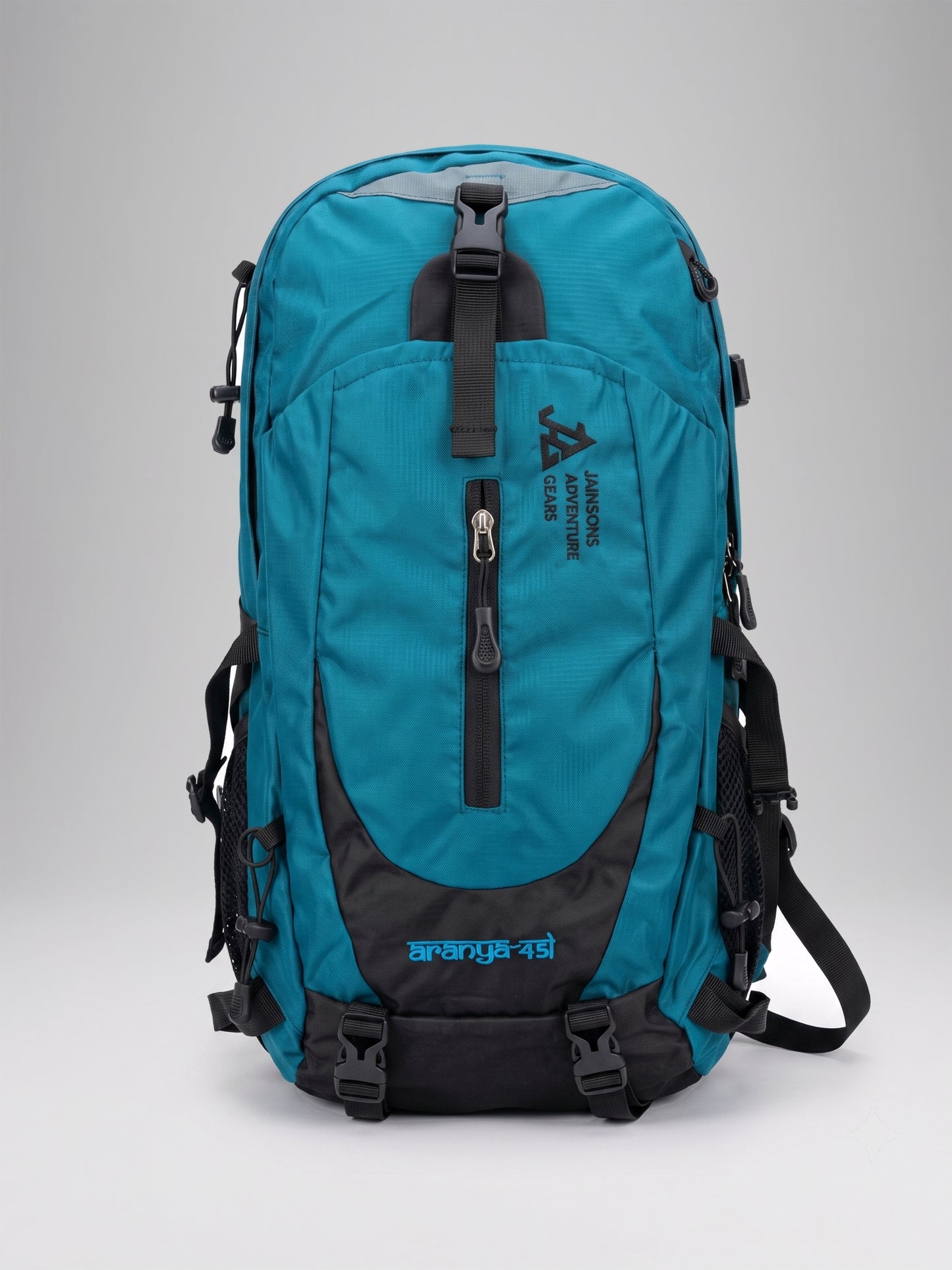 JAG Aranya 45L Alpine Backpack | Air Flow Back Support | Twin Aluminium Rods + Mesh | Glacier Blue