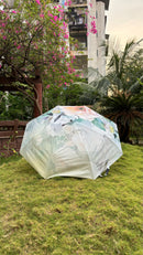 Fully Automatic Jainsons Digital Print Luxe 3 Fold Umbrella | Flora White| Timeless Art