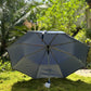 Jainsons YD Piping 3 Fold Umbrella | Nylon Fabric | Unisex Design | Navy Blue