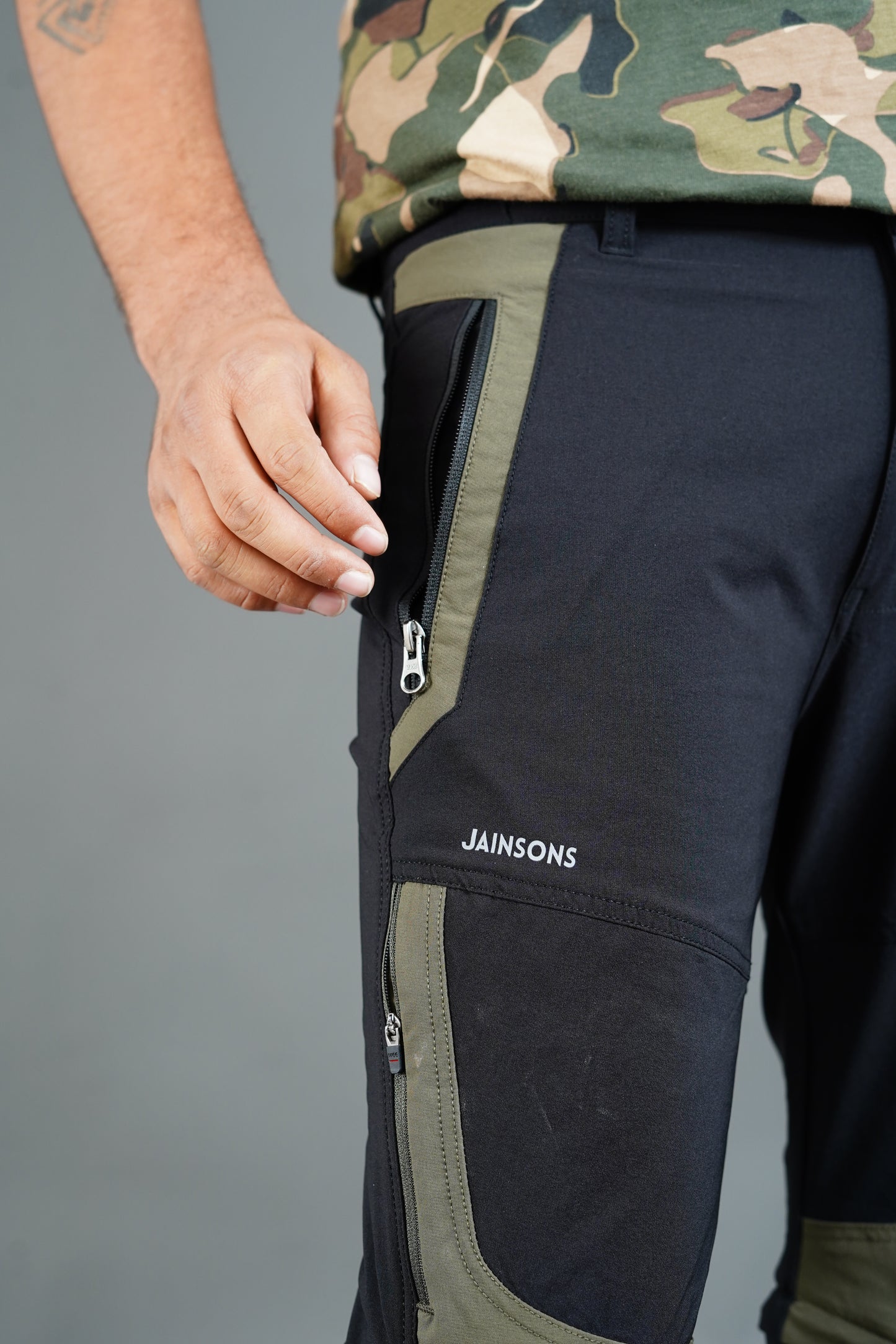 JAG Delta Convertible Trekking & Hiking Pants | Traveller Series | Quick-Dry | Unisex Design | 6 Pockets | Black Olive
