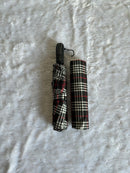 Jainsons Rain-Check 3 Fold Jumbo Umbrella | Checks Print | Black with Red Lining