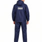 Jainsons Premium Men's Raincoat Set | Navy Blue | Waterproof Hooded Rain Suit with Jacket, Pants & Carry Pouch