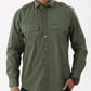 JAG Full Sleeves Olive Green Outdoor Shirt | 100% Breathable Fabric | Olive Green