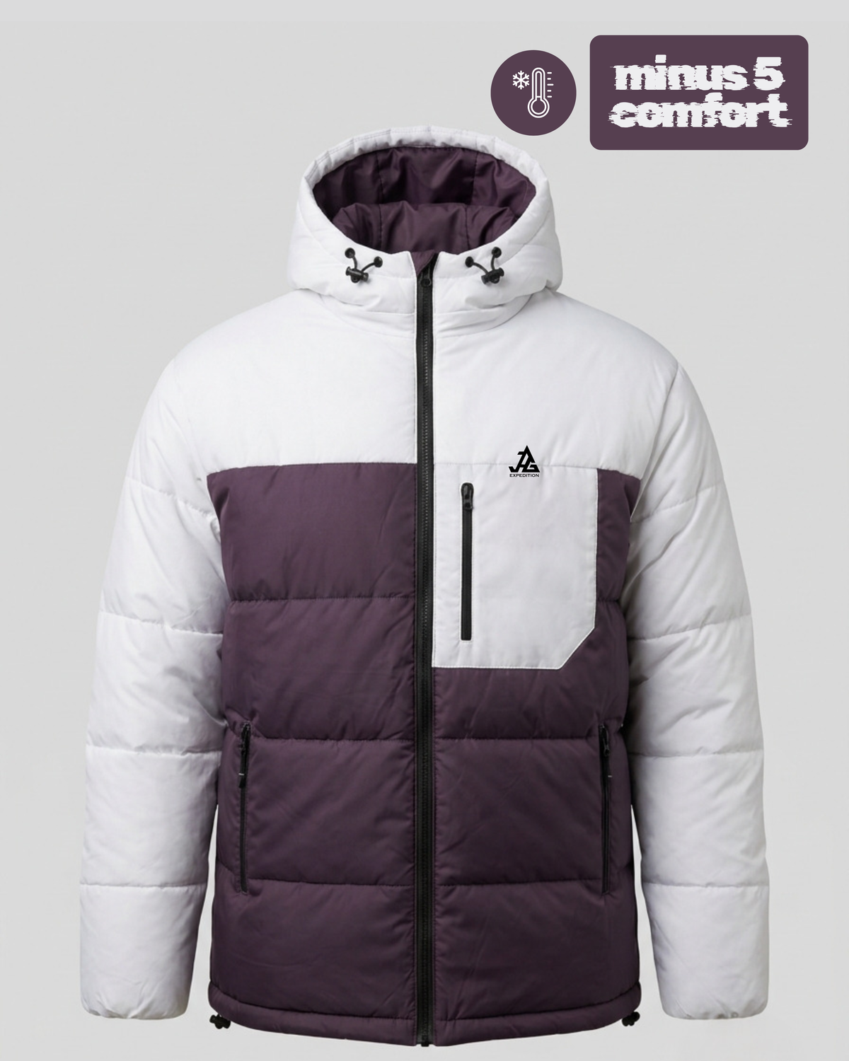 JAG Zanskar Series Ultra Light Minus 5 Quilted Jacket | Polyfill Jacket | Puffer Jacket | Minus 5 Comfort | Burgundy