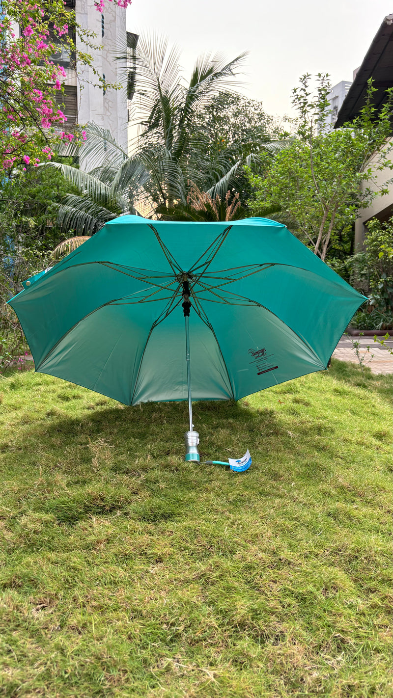 Jainsons Mono Silver 2 Fold Umbrella | Sea-Green