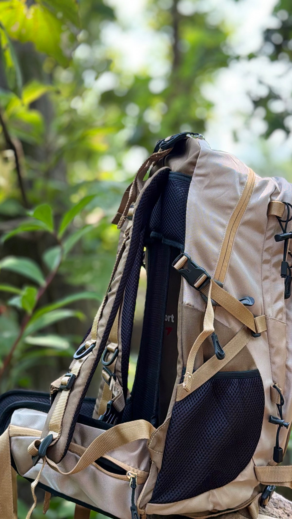 JAG Aranya 45L Alpine Backpack | Limited Edition | Air Flow Back Support | Twin Aluminium Rods + Mesh | Desert Fawn