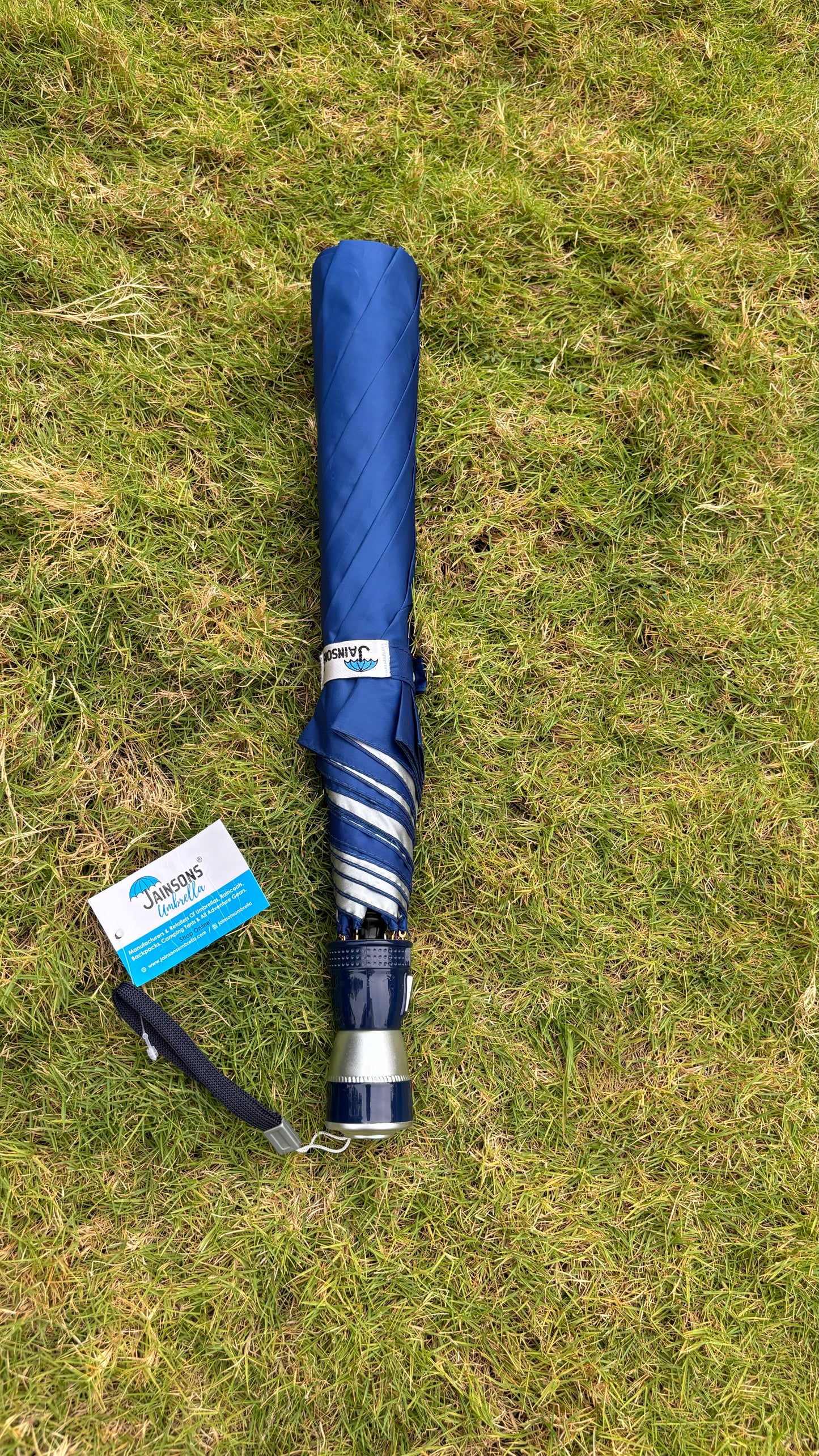 Jainsons Mono Silver 2 Fold Umbrella | Blue