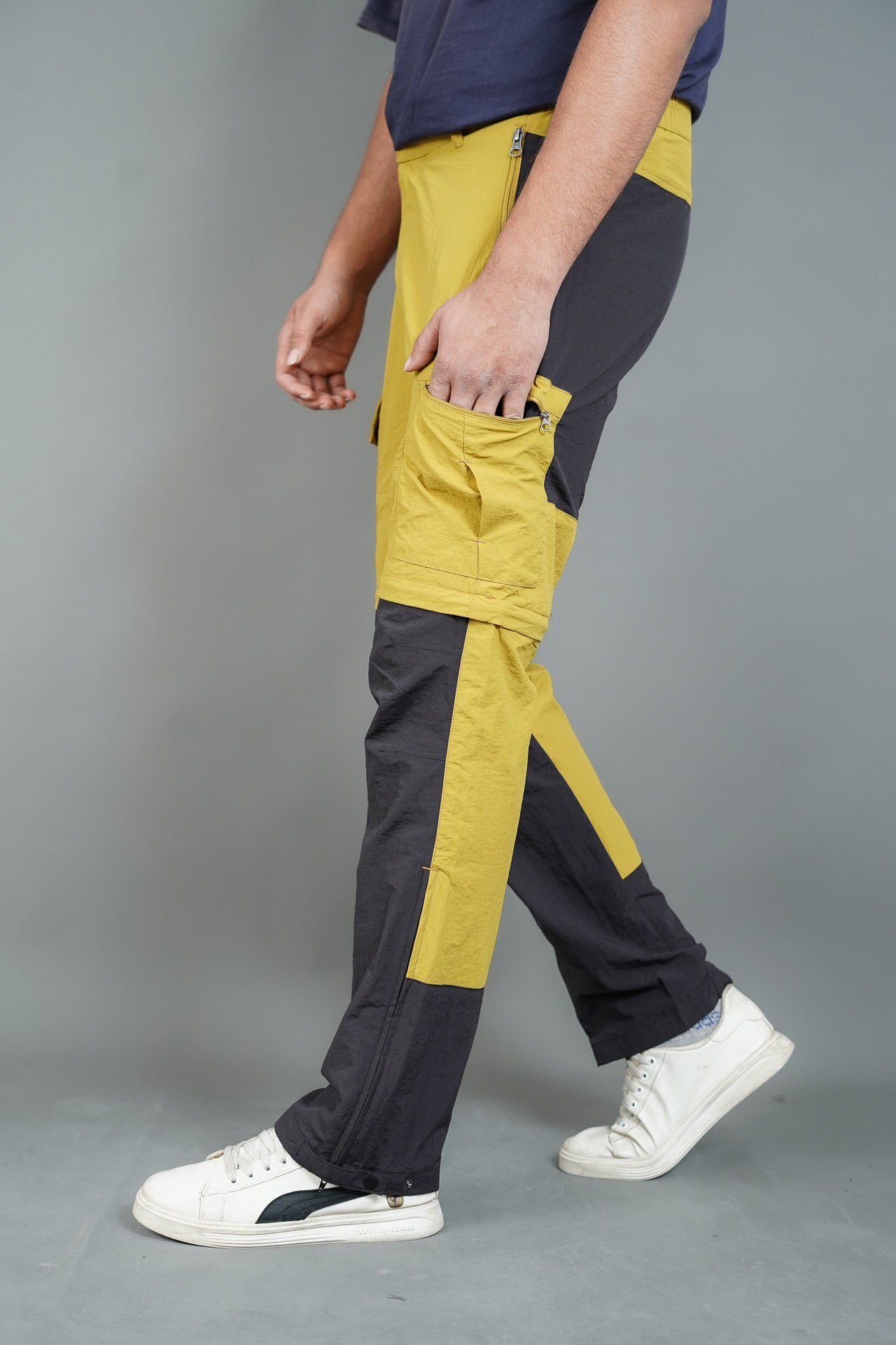 JAG TerraTrek Convertible Trekking Pant | Mustard Charcoal