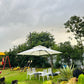 Luxury Side Pole Roman Umbrella | 360 Degrees Rotational | Water Base | 3.3 mtrs each side | Jumbo Size