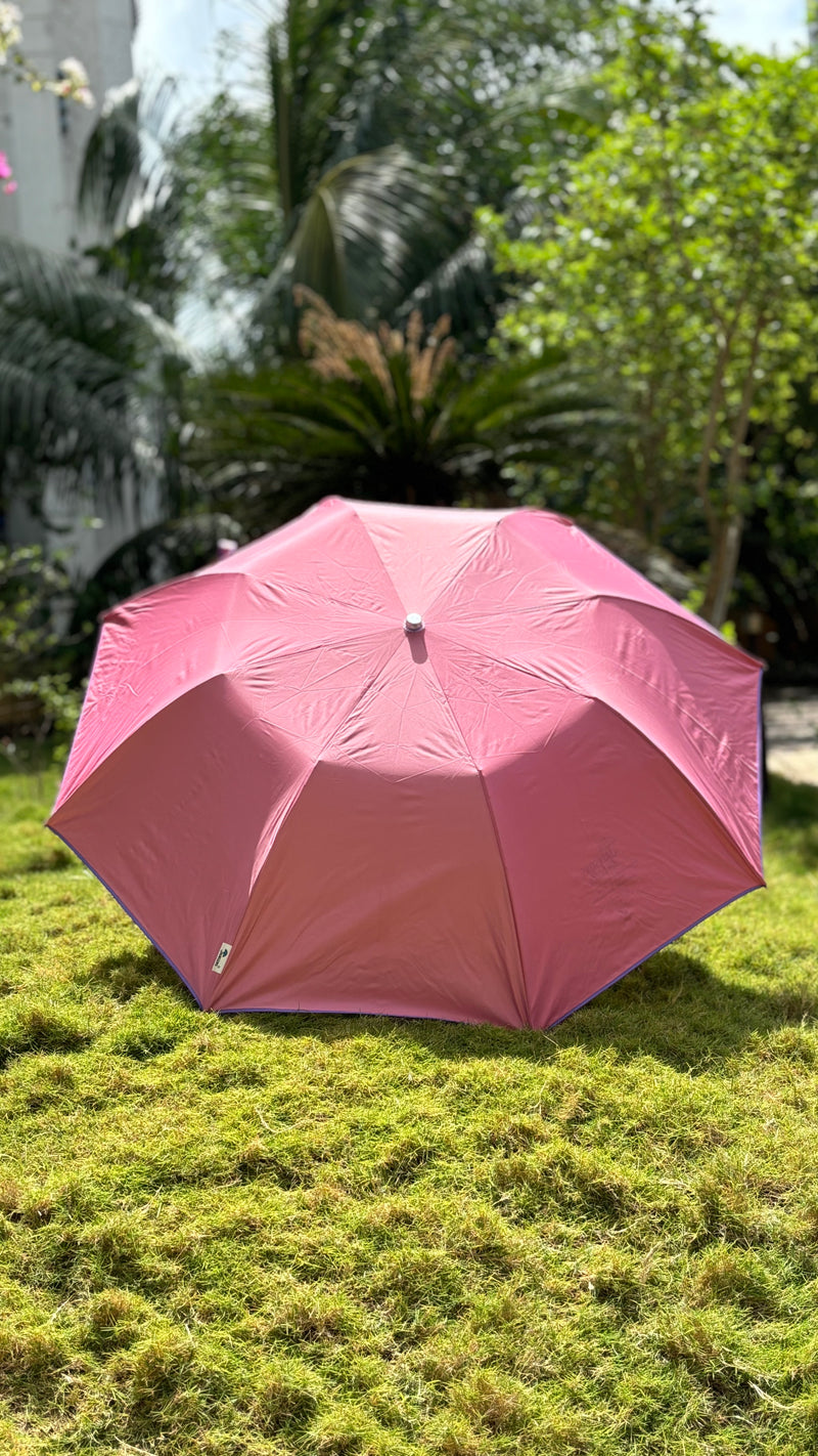 Jainsons Rain Splash 2 Fold Umbrella | Nylon Fabric | Peach