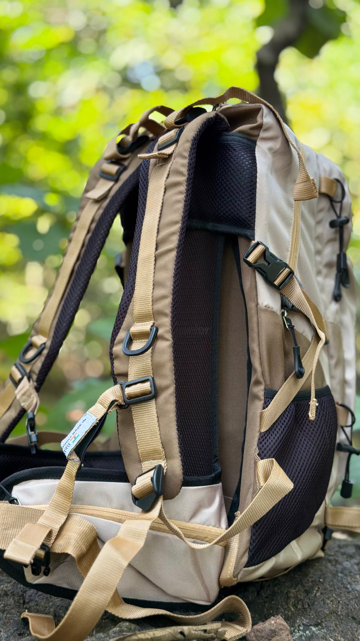 JAG Aranya 45L Alpine Backpack | Limited Edition | Air Flow Back Support | Twin Aluminium Rods + Mesh | Desert Fawn