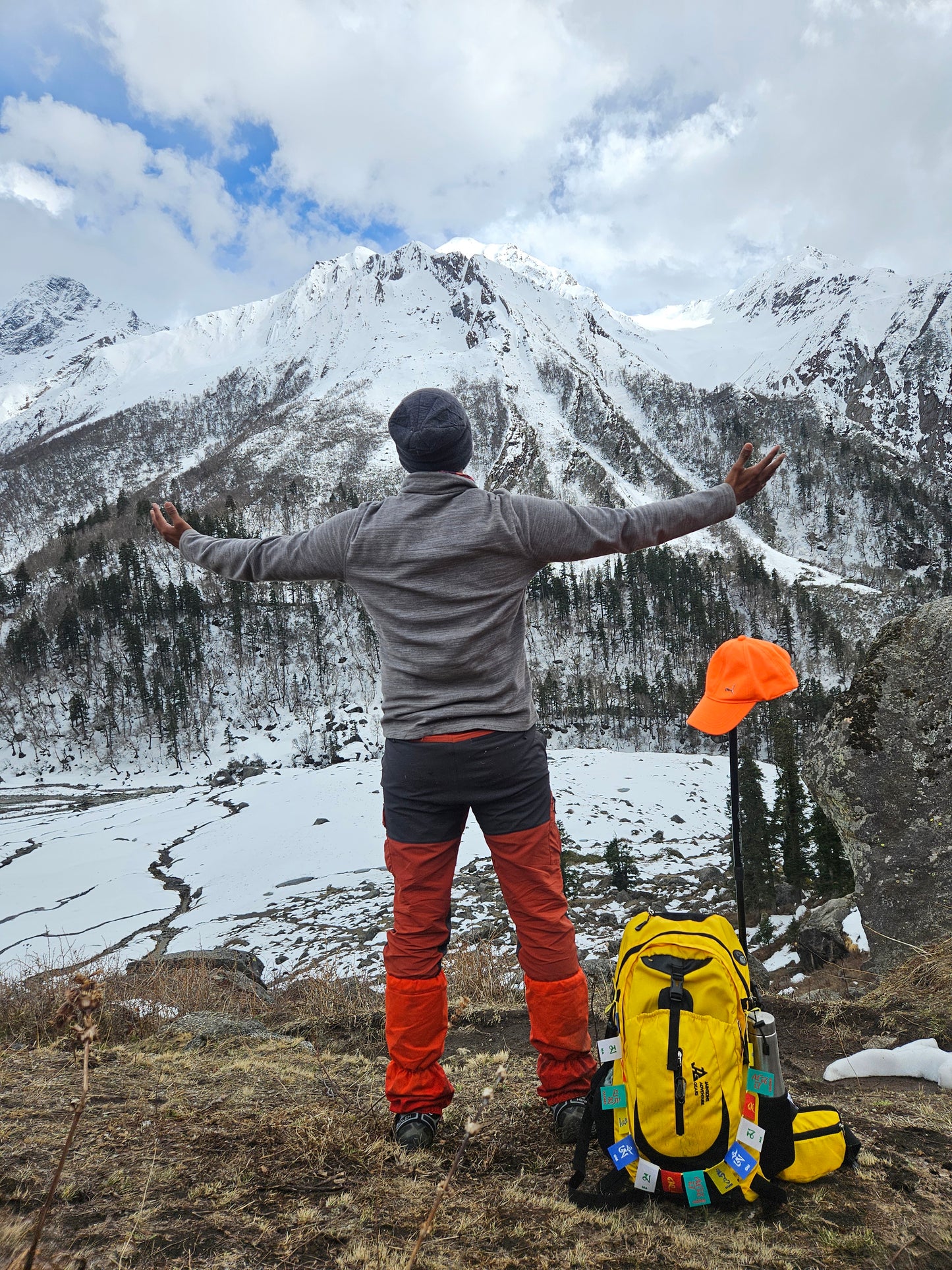 JAG Aranya 45L Alpine Backpack | Air Flow Back Support | Twin Aluminium Rods + Mesh | Solar Flare