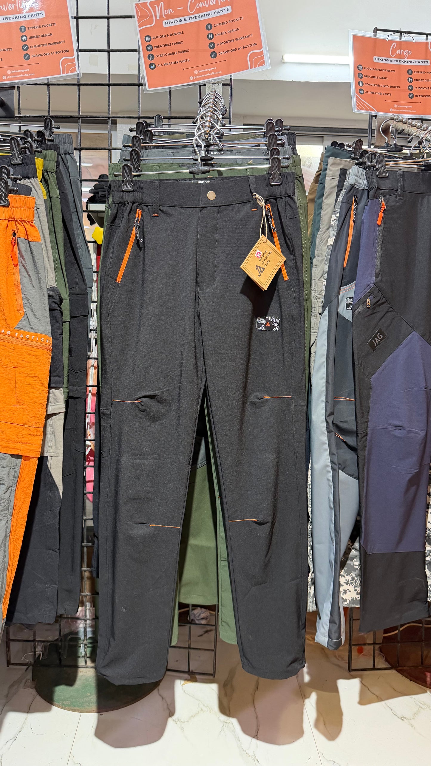 JAG Sprint Hiking & Trekking Pant | Performance Gear | 2 Pockets | Knee Darts | Space Grey