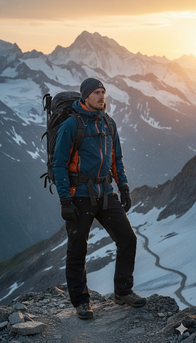 JAG Mt. Kailash Series Trekking & Hiking Pants | Snow Proof | Fleece Inside | Unisex Design | Bonded Fleeced Fabric | Snow Trekking Pants | Triple Layered Fabric | Jet Black - Limited Edition