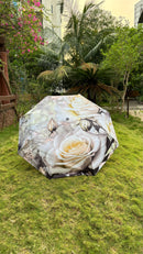 Jainsons Digital Print Luxe 3 Fold Umbrella | Flora Off White| Timeless Art