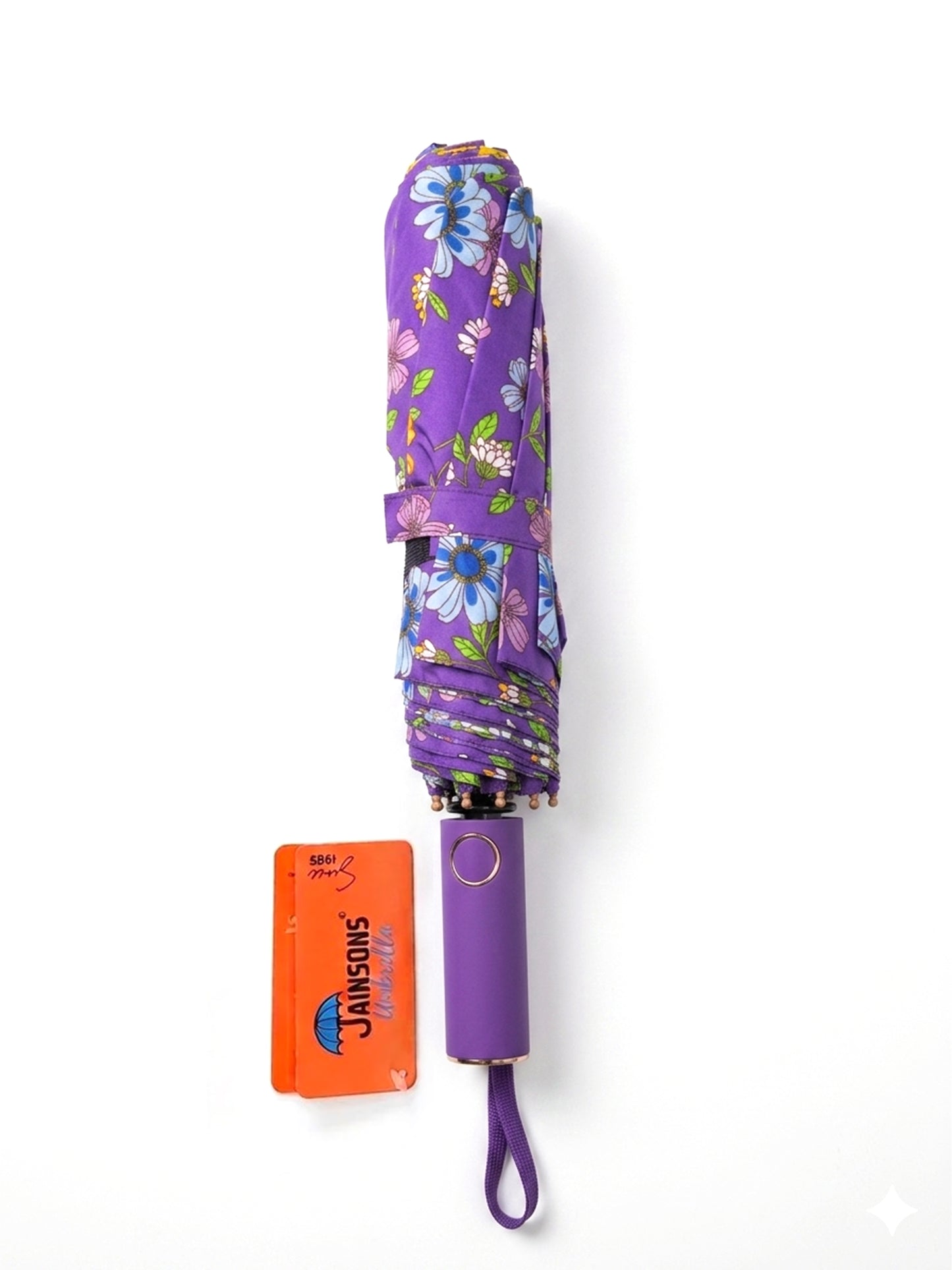 Jainsons Bloom X4 Umbrella | 2 Fold Umbrella | Silver Print | Flora 10