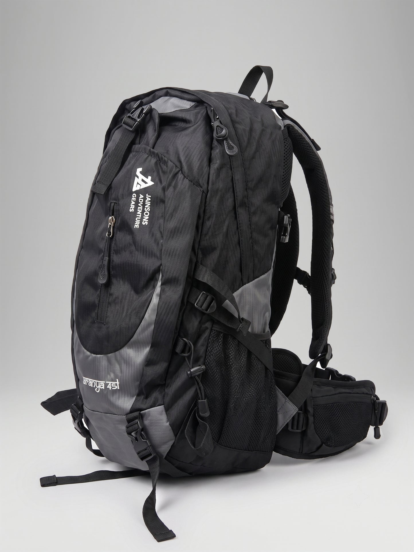 JAG Aranya 45L Alpine Backpack | Air Flow Back Support | Twin Aluminium Rods + Mesh | Granite Peak