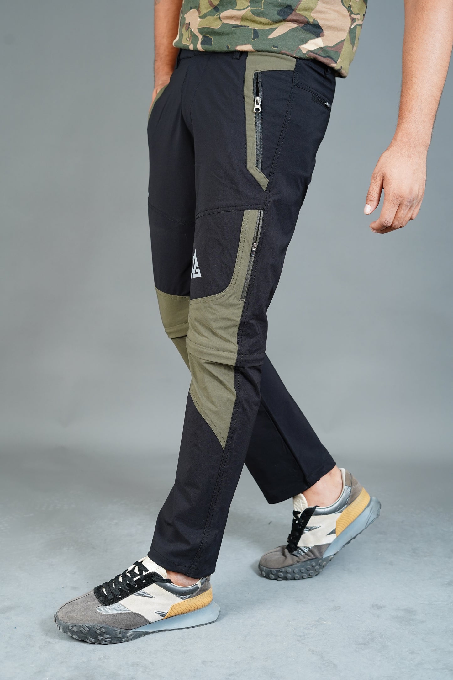 JAG Delta Convertible Trekking & Hiking Pants | Traveller Series | Quick-Dry | Unisex Design | 6 Pockets | Black Olive