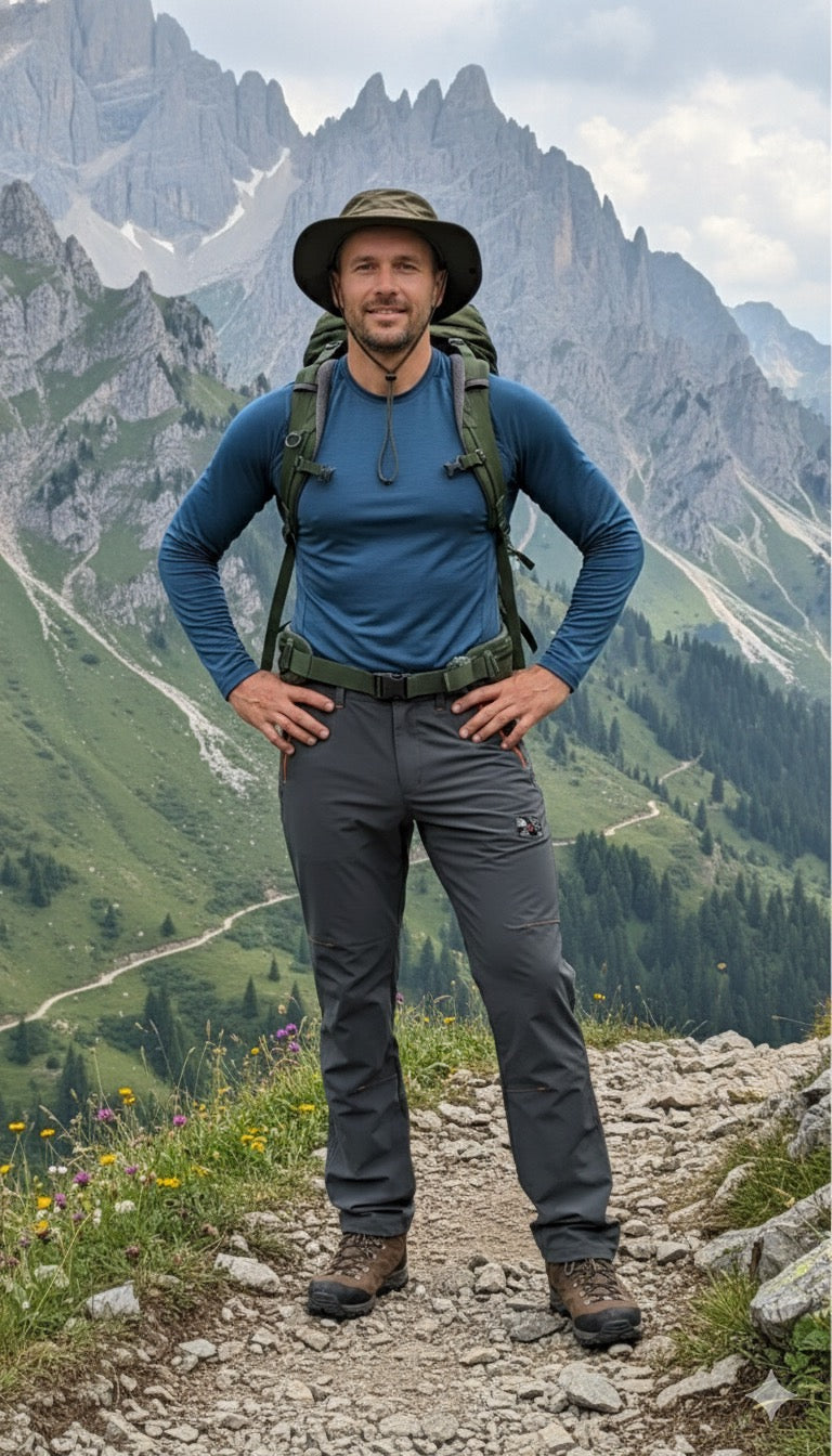 JAG Sprint Hiking & Trekking Pant | Performance Gear | 2 Pockets | Knee Darts | Space Grey
